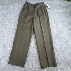 Vintage 90s Rafaella Wool Trousers Women 12 Olive Classic Minimalist Career Y2K